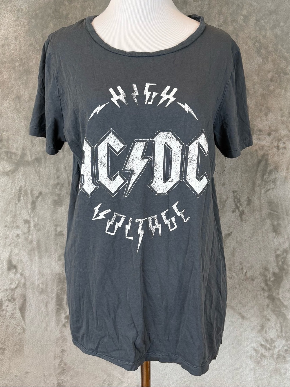 ACDC High Voltage Graphic Tee - Charcoal Gray Wmn’s XXL